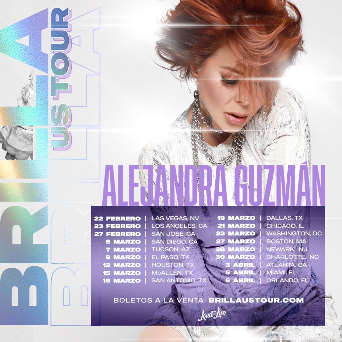 Alejandra Guzmán Brilla Tour Poster 2025